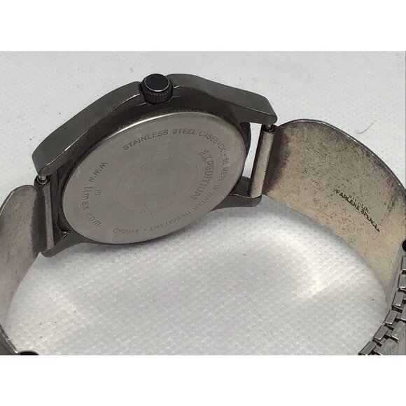 Timex Expedition WR 50M Watch - Gray Dial - Rare Sterling Silver Band - INDIGLO - Picture 10 of 11